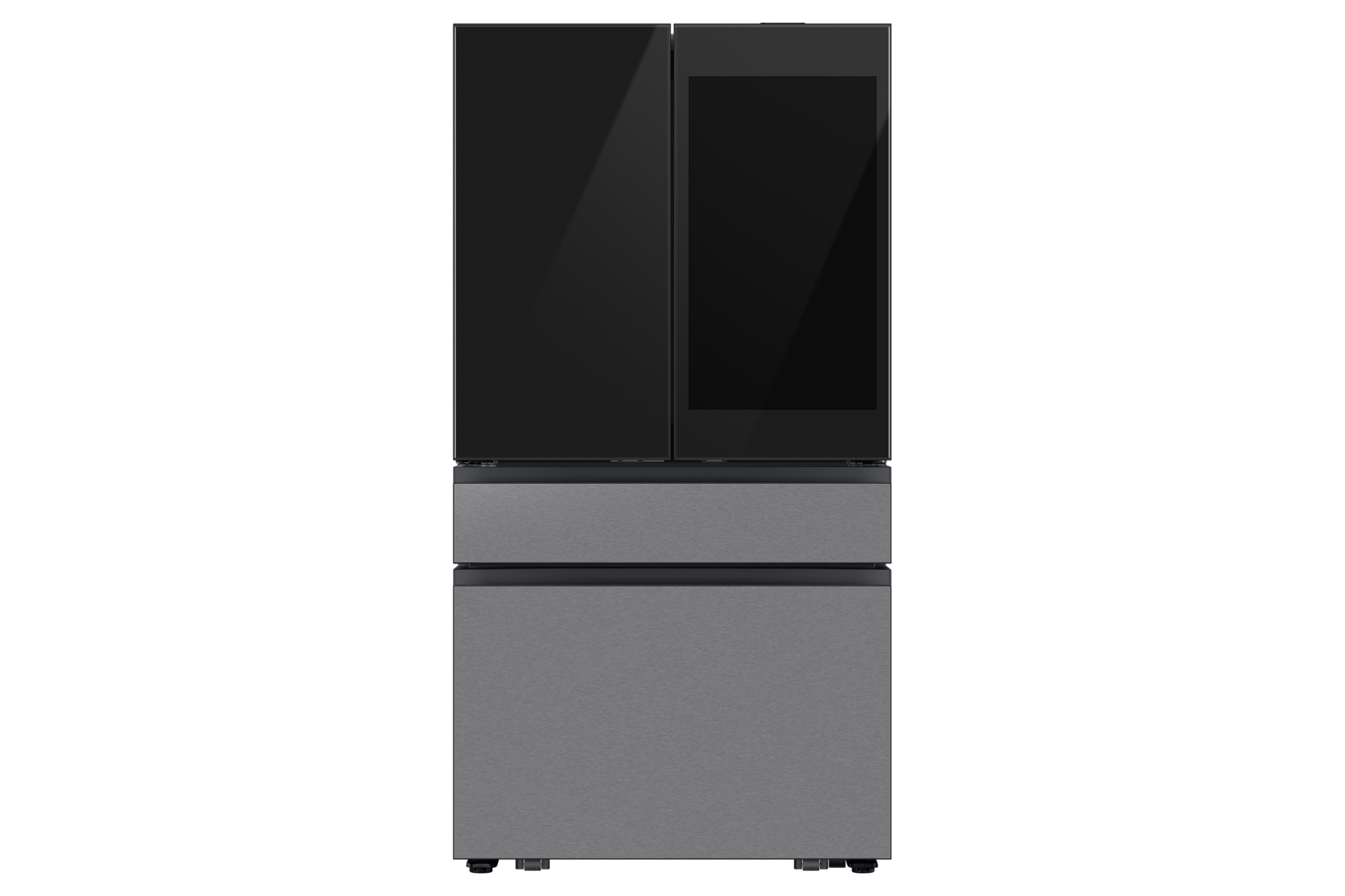 Bespoke AI Refrigerator FDR Family Hub™ Front-Display-Off Charcoal Glass&Stainless Steel 