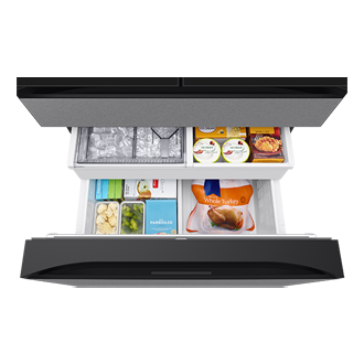 Bespoke AI Refrigerator FDR Family Hub™ Freezer-Dynamic-Food Charcoal Glass&Stainless Steel 
