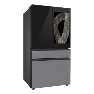 Bespoke AI Refrigerator FDR Family Hub™ L-Perspective Charcoal Glass&Stainless Steel 