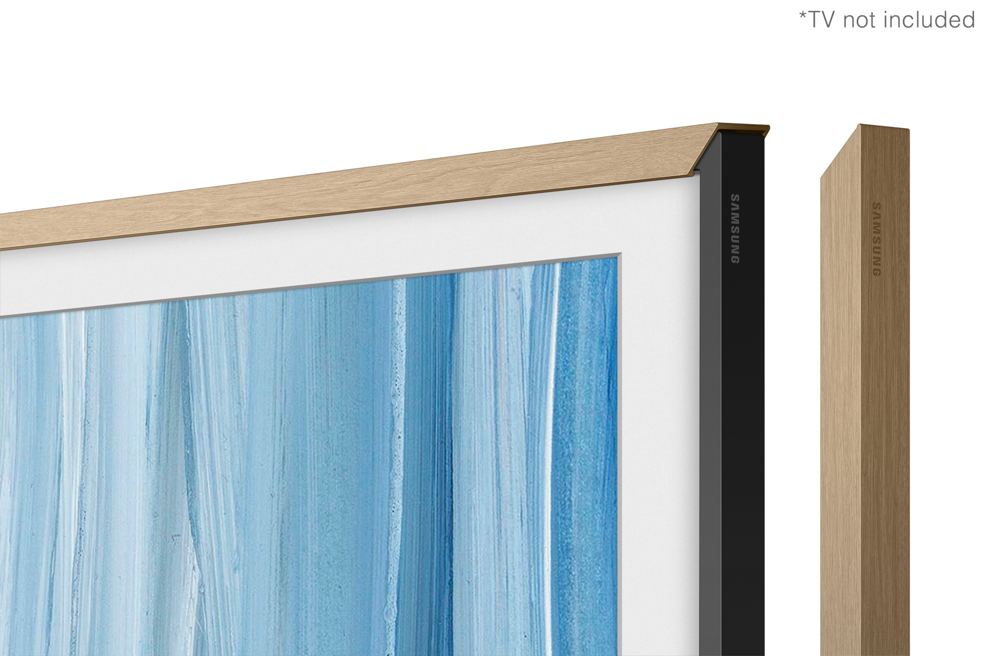 65" Customisable Modern Teak Bezel for The Frame TV