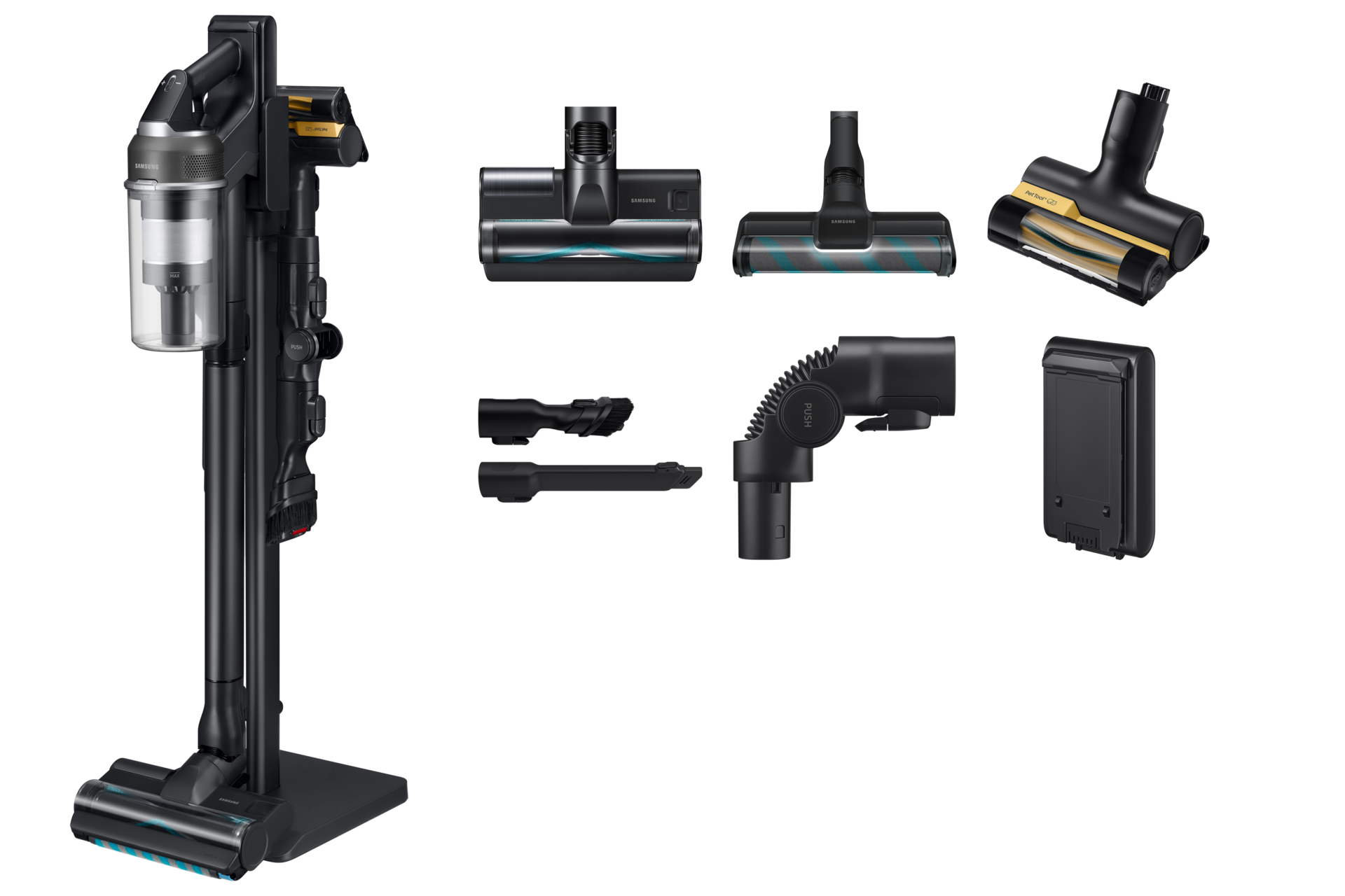 Jet 95S Stick Vacuum Cleaner 280W / 60min 2.49kg with the Slim LED Brush Front Soapstone Charcoal 