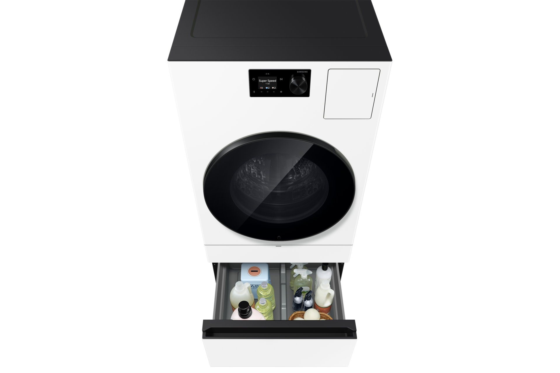 Bespoke AI Laundry (Combo) All-in-One Combo 25kg + 18kg Front-Pair-Pedestal-Prop White 