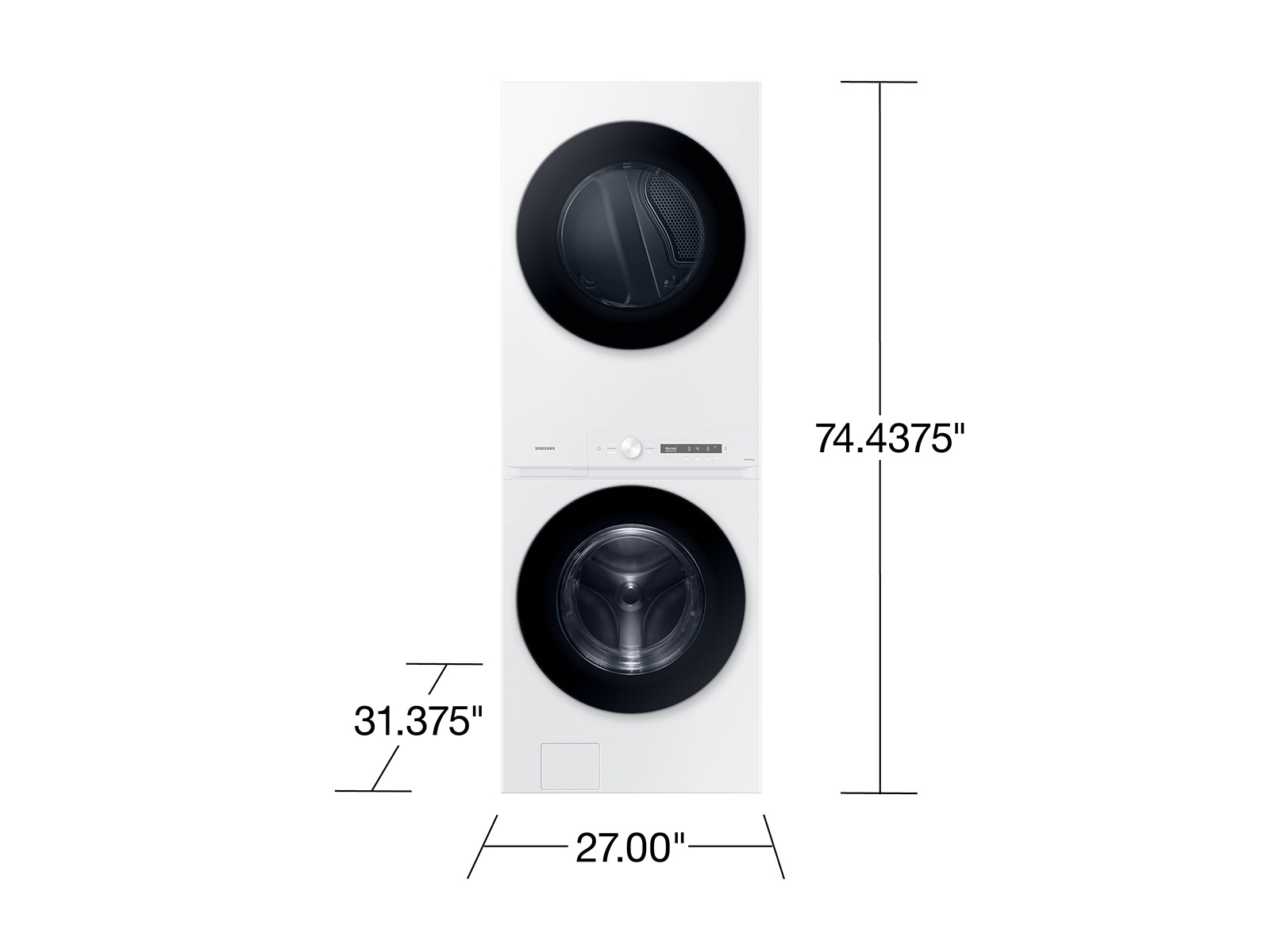 5.3 cu.ft 100 Series Laundry Hub with Space-saving design. White