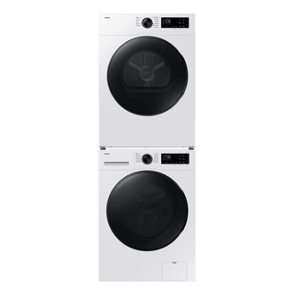Laundry with AI Energy Mode and Super Speed Stack-Front-Door-Closed White 