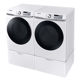 7.5 cu.ft DV6300B Dryer with Multi Steam and Steam Sanitize+ R-Perspective-Pair White 