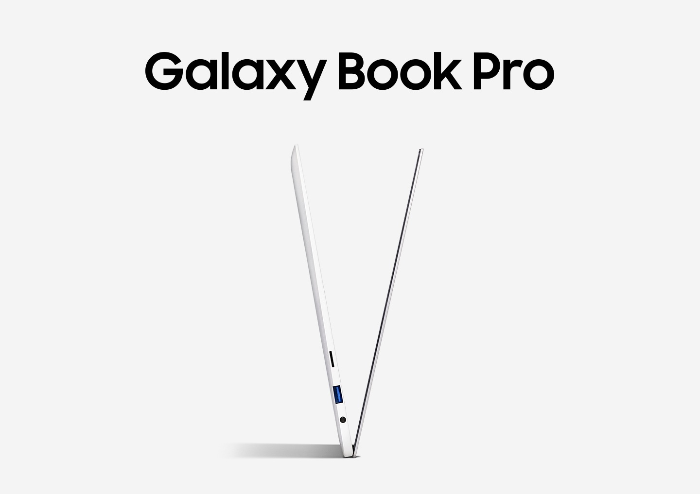 Galaxy Book Proは、V字型の空に開かれています。