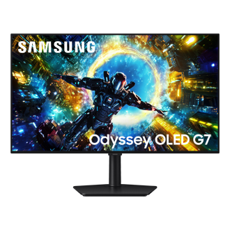 32 Inch Odyssey OLED G7 G73SH 4K 165Hz / FHD 330Hz Gaming Monitor Front2 Black 