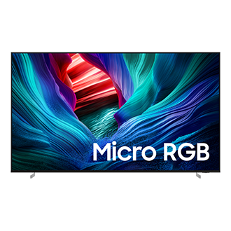 115" Micro RGB R95H 4K Samsung Vision AI Smart TV (2025) Front Silver 