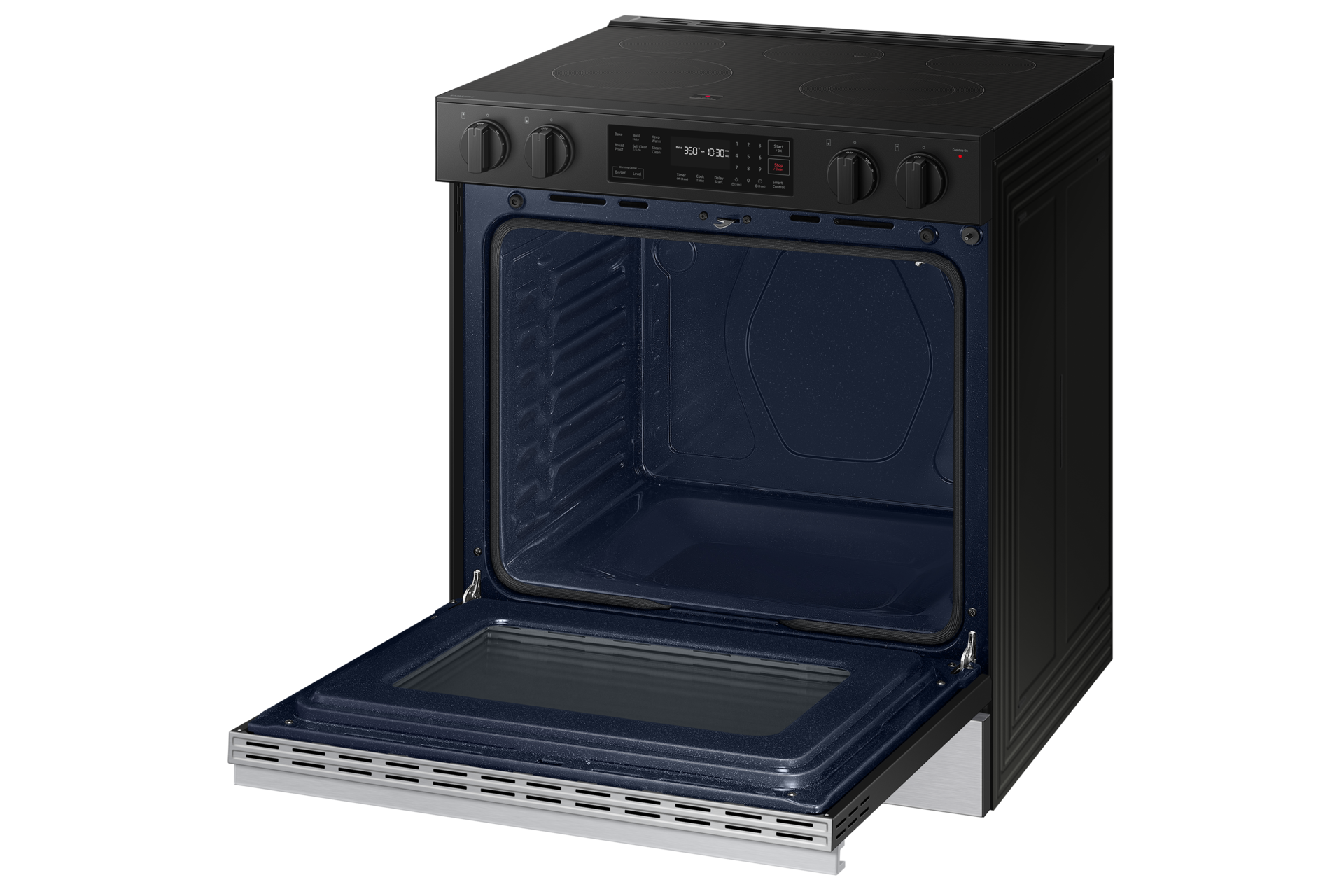 NE9000D Electric Range with Precision Knobs Side-Perspective1 Stainless Steel 