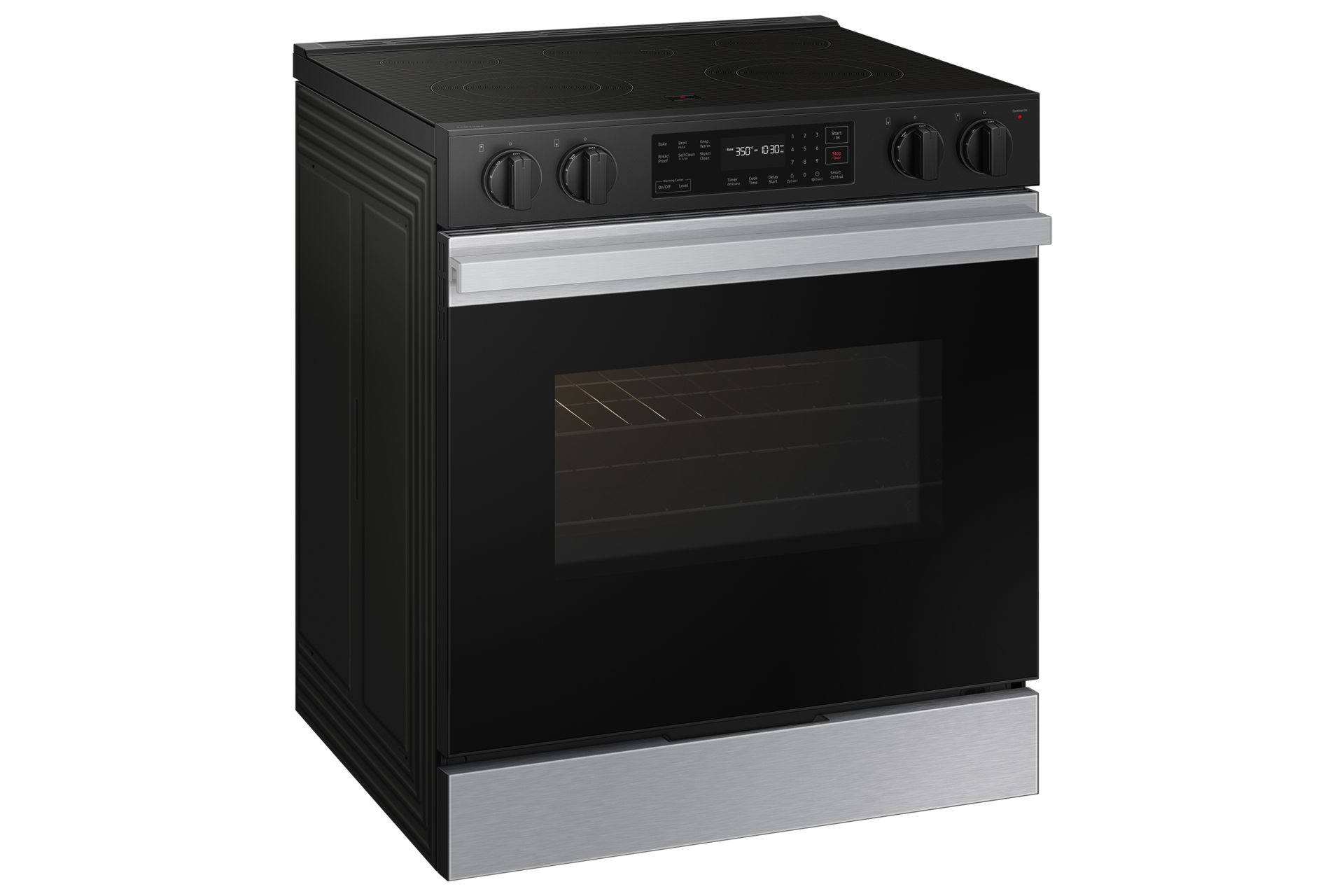 NE9000D Electric Range with Precision Knobs L-Perspective Stainless Steel 
