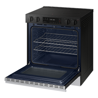 NE9000D Electric Range with Precision Knobs Side-Perspective2 Stainless Steel 