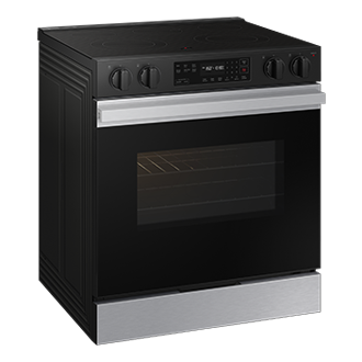 NE9000D Electric Range with Precision Knobs L-Perspective Stainless Steel 