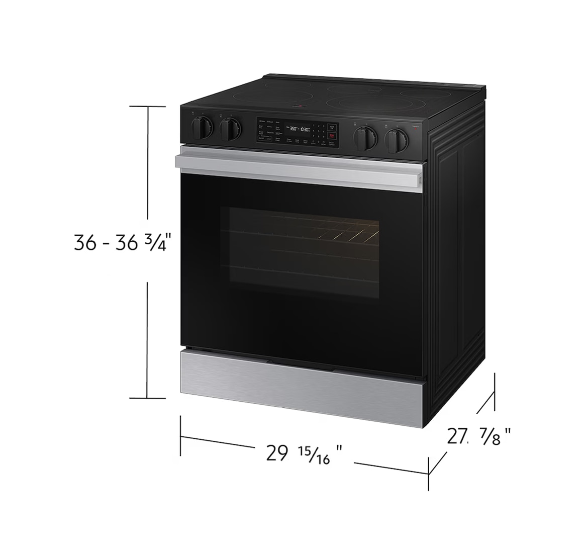 Cuisinière électrique encastrable Convection à ventilateur | Air Fry 6,3 pi³ Acier inoxydable