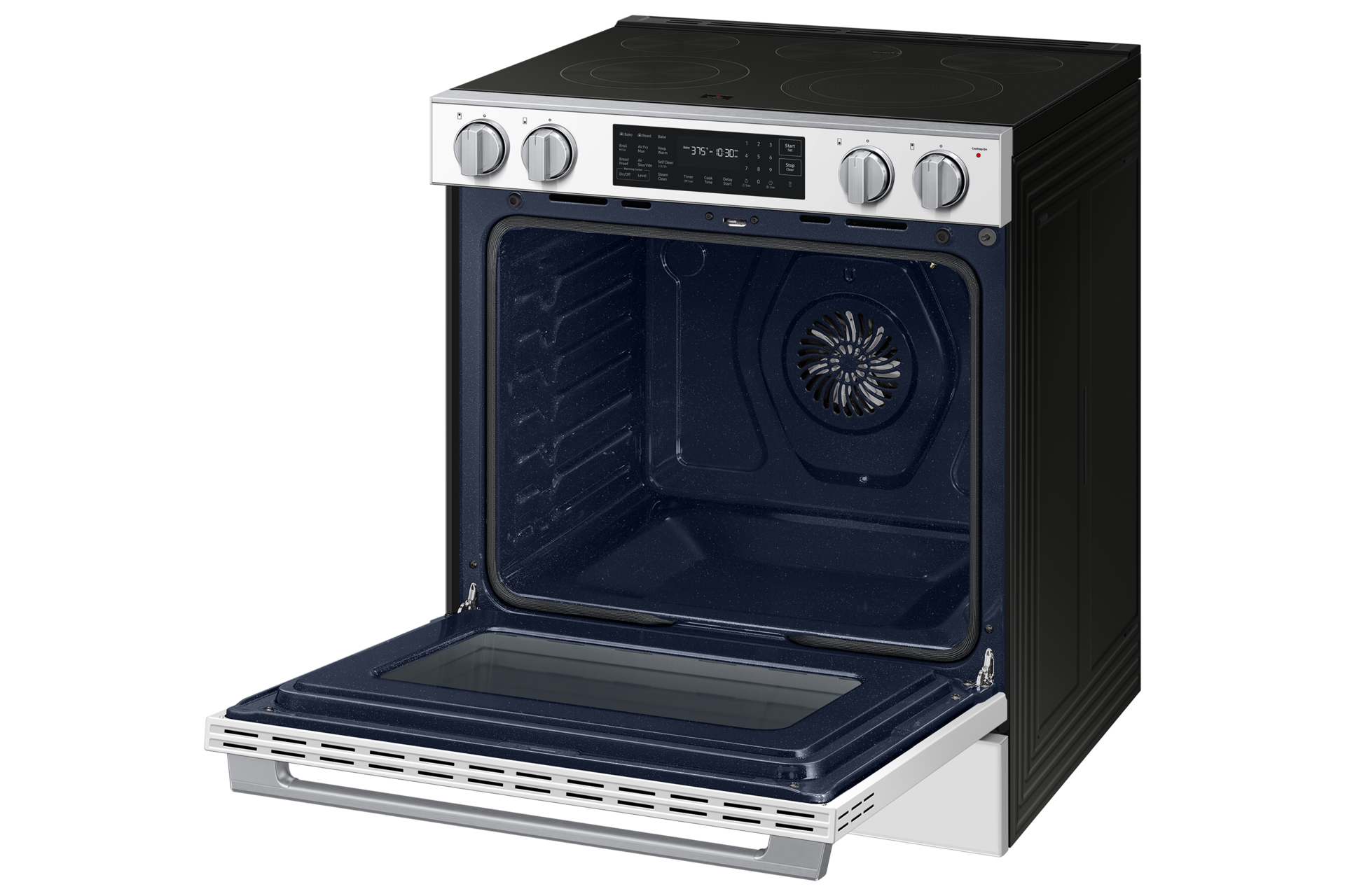 NSE80H/30 Air Fry Max and Pro-Style Design 6.3 cu.ft R-Perspective-Open White 