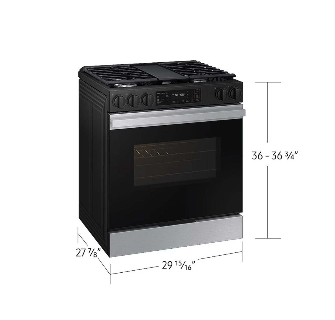 Cuisinière au gaz encastrée Convection à ventilateur | Air Fry 6,0 pi³ Acier inoxydable