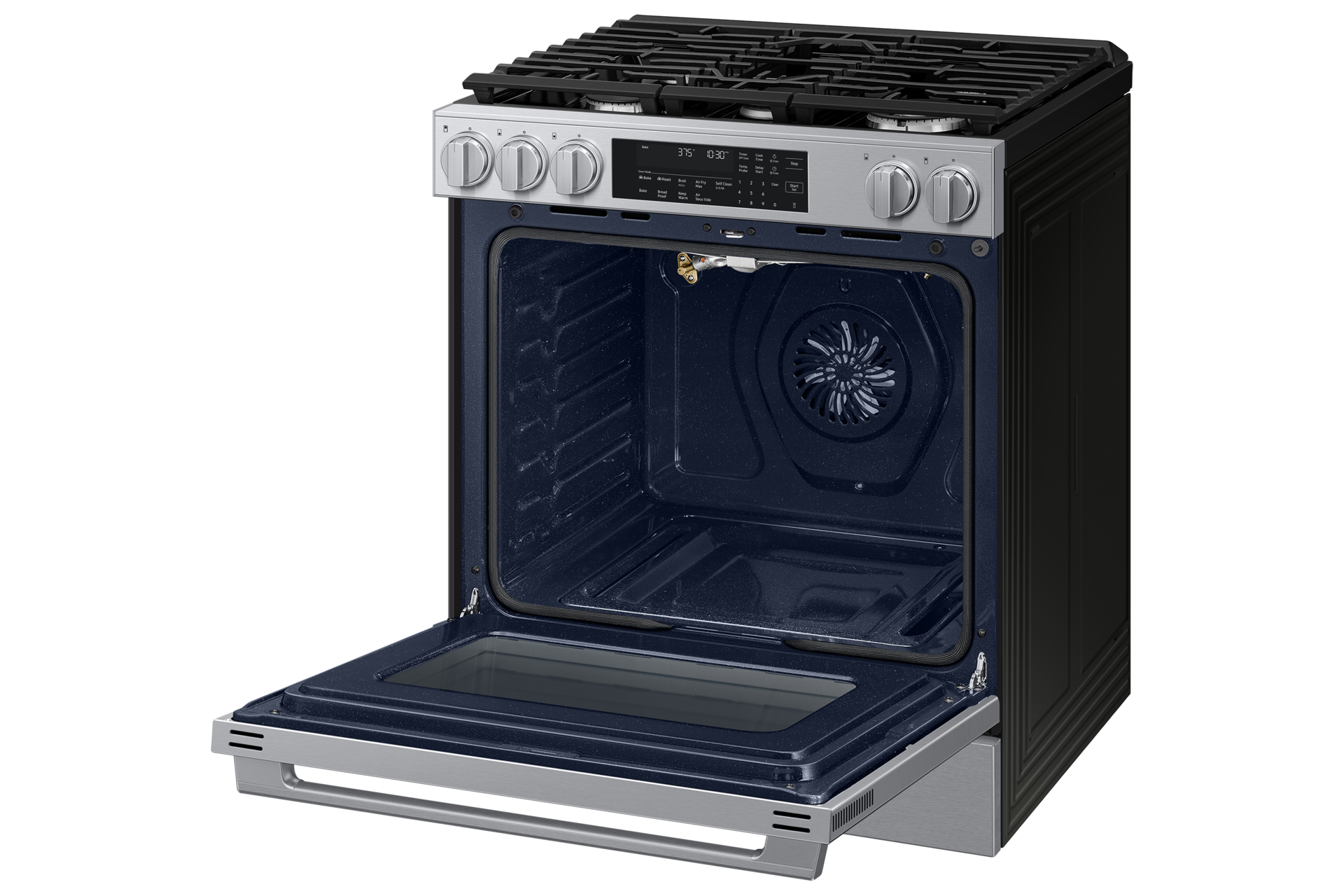 NSG90H/30 Air Fry Max and Pro-Style Design 6.0 cu.ft. R-Perspective-Open Silver 