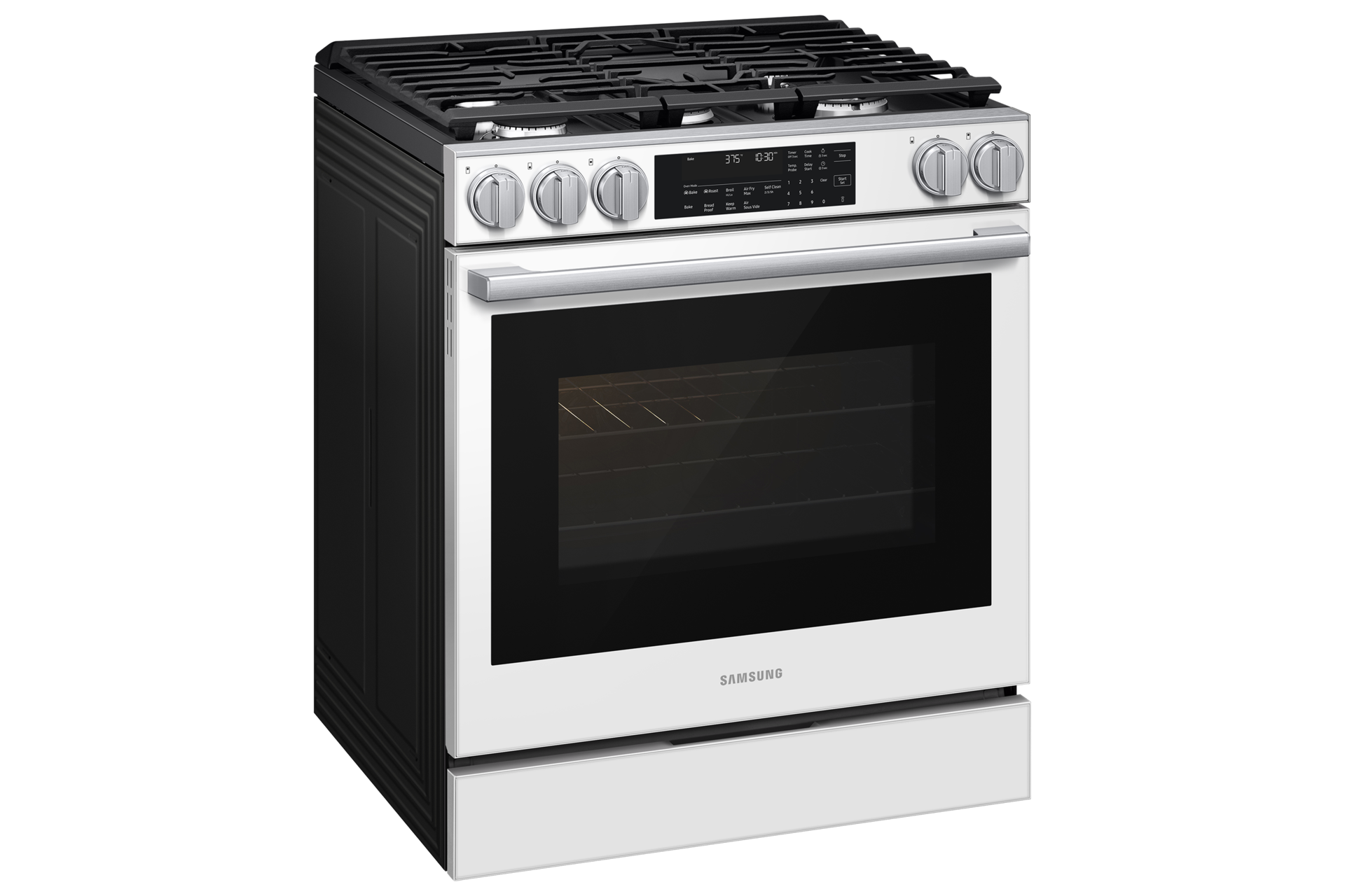 NSG90H/30 Air Fry Max and Pro-Style Design 6.0 cu.ft. L-Perspective White 