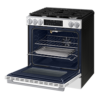 NSG90H/30 Air Fry Max and Pro-Style Design 6.0 cu.ft. R-Perspective-Open-Rack White 
