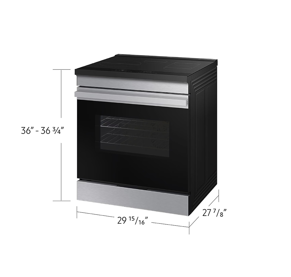 Cuisinière à induction encastrable Convection à ventilateur | Air Fry 6,3 pi³ Acier inoxydable