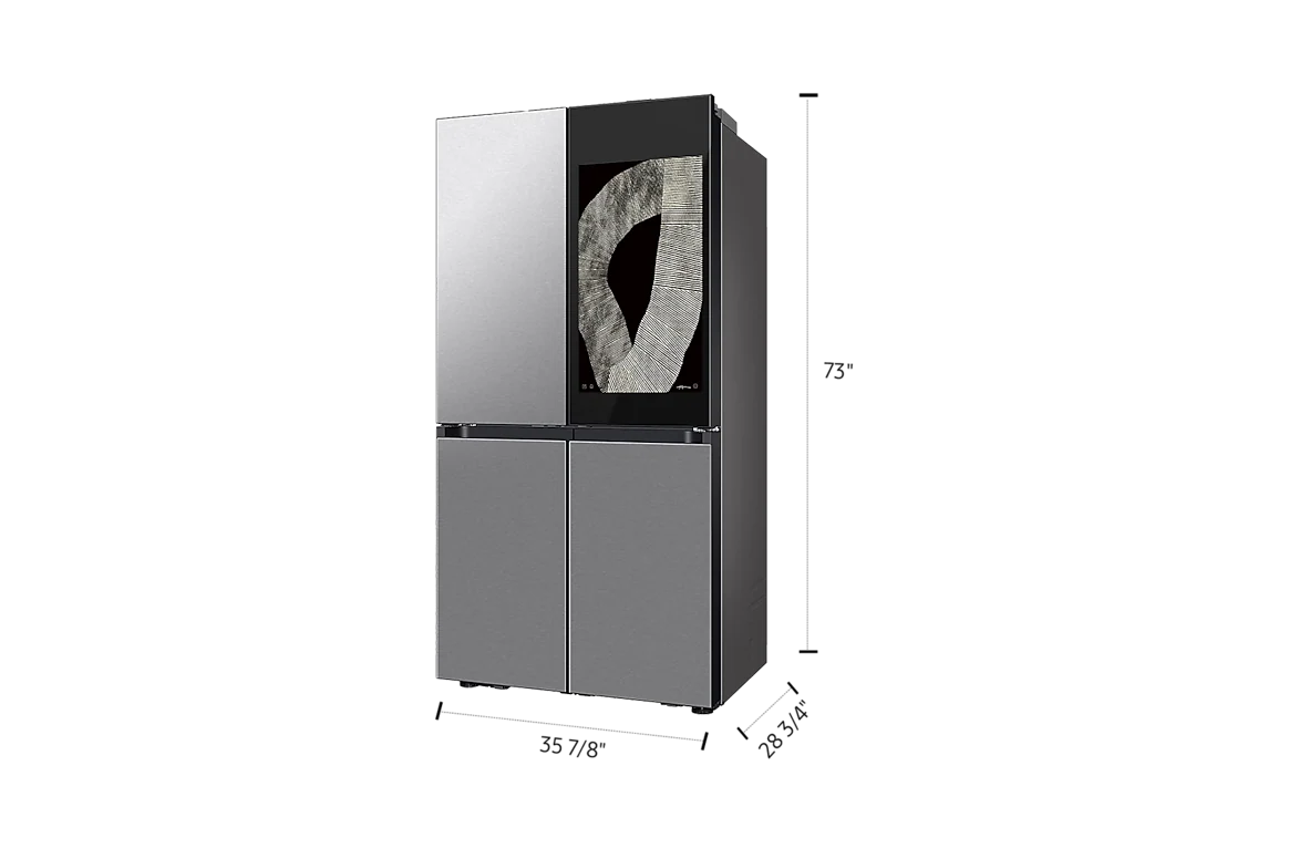 Réfrigérateur à portes françaises 4 portes Bespoke AI RF80 | Family Hub™ | Porte à ouverture automatique 23 pi³ Acier inoxydable