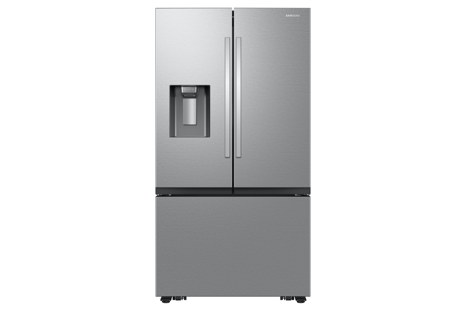 Réfrigérateur à portes françaises de 36 po avec 3 portes, distributeur d'eau  externe et double machine à glaçons automatique dans le congélateur