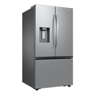 French Door Dispenser Family Hub 25.5 cu.ft L-Perspective Silver 