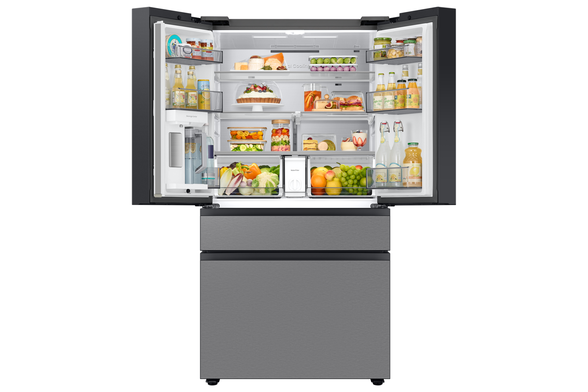 RF90F/36 French Door Refrigerators with Dual Auto Ice Maker Front-Open-Food Stainless Steel 