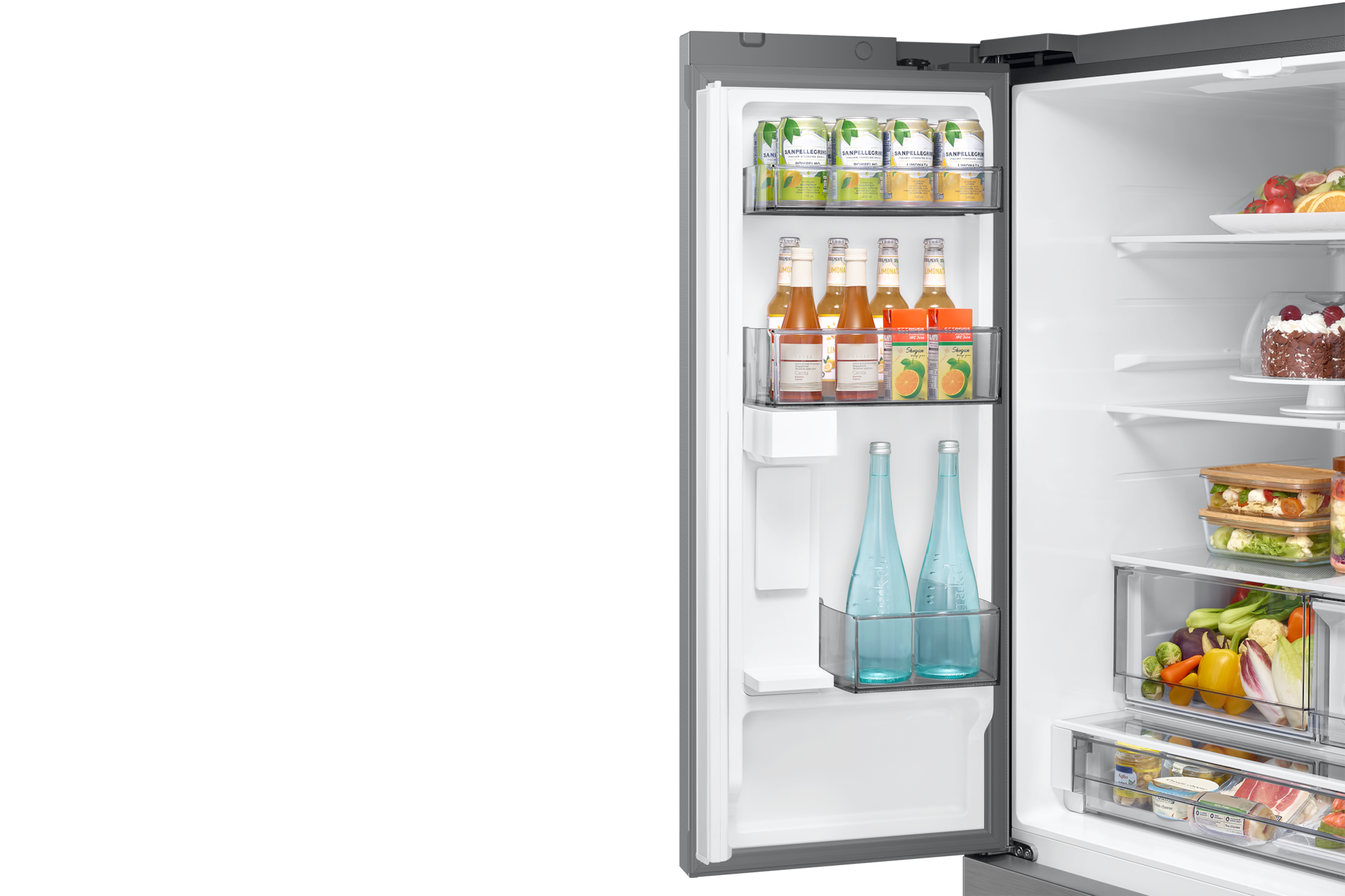 French Door Internal dispenser Zero clearance fit with SpaceMax 28.5 cu.ft Left-Door Silver 