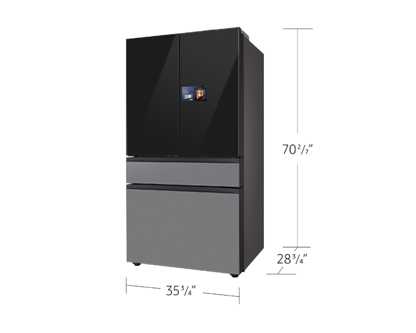 Réfrigérateur à portes françaises 4 portes Bespoke AI RF80 | AI Vision™ | Porte à ouverture automatique 29 pi³  acier inoxydable