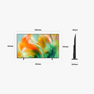 Dimensions de l'écran du Samsung Mini LED M80H uniquement (1 825 x 1 100 x 170 mm). Hauteur avec le socle « Black Basic » (1 825 mm). Dimensions du socle « Black Basic » (1 100 x 170 mm).