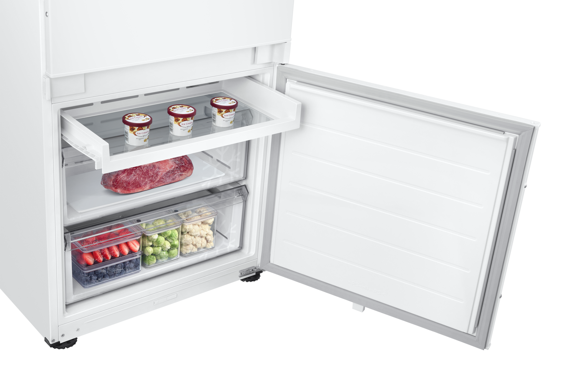 BRB6500 Einbau Kühl-Gefrierkombination, 389l, Energieeffizienz D Detail-Easy-Slide White 