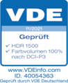 Zertifiziert vom Verband der Elektrotechnik Elektronik Informationstechnik e. V. (VDE), mehr unter: VDEinfo.com,  ID. 40054363, Modell: S95B.