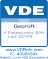 Zertifiziert vom Verband der Elektrotechnik Elektronik Informationstechnik e. V. (VDE), mehr unter: VDEinfo.com,  ID. 40054364, Modell: S95B