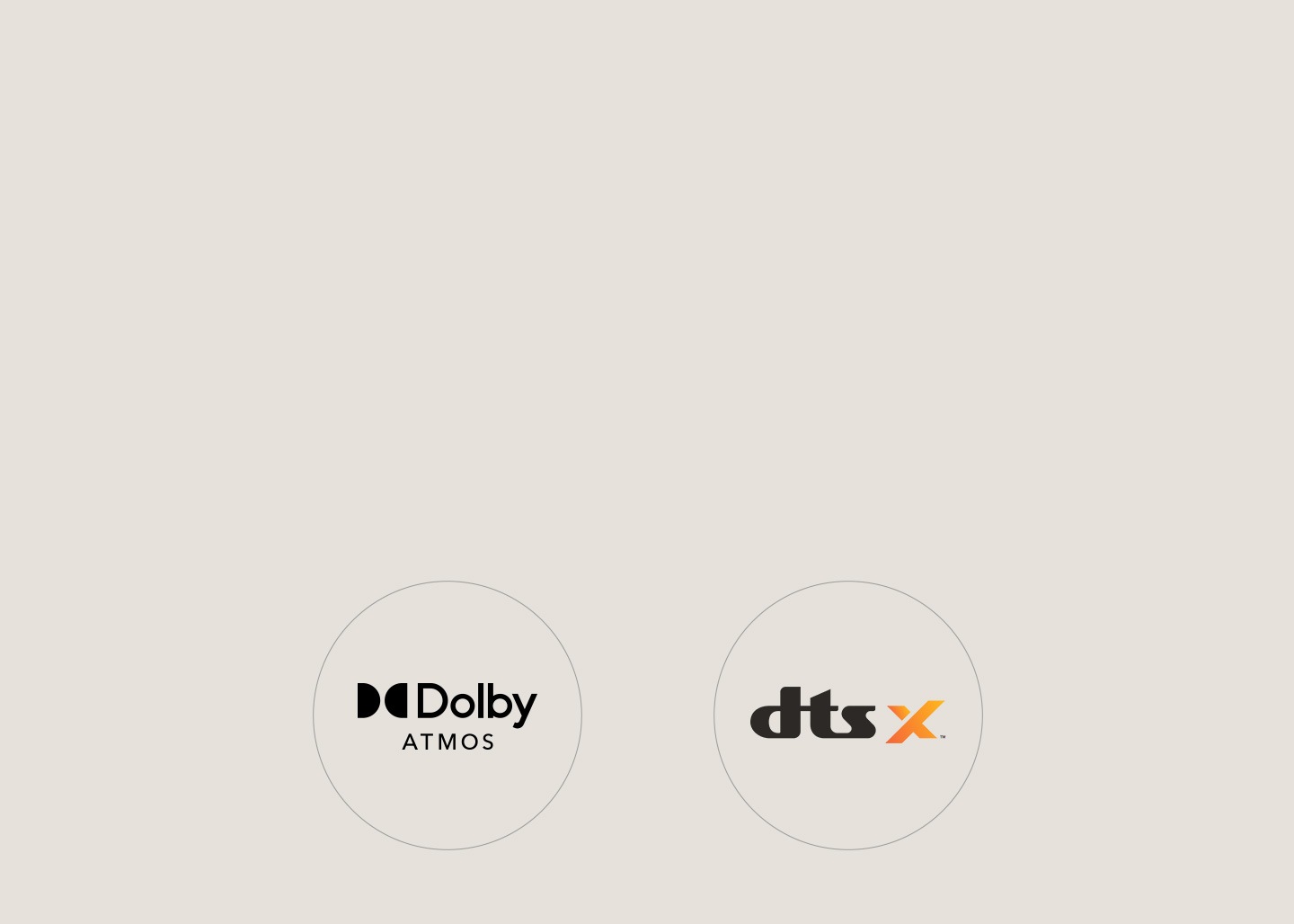 Dolby AtmosアイコンとDTS：Xアイコン
