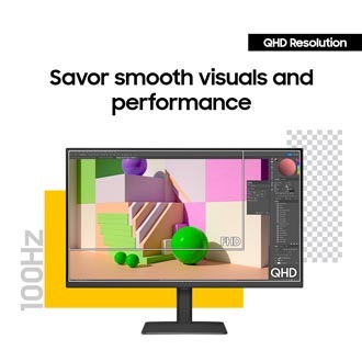 Geniesse flüssige Grafik und Performance mit QHD-Auflösung und 100 Hz Bildwiederholrate.