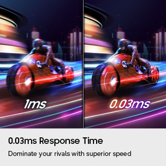 0,03 ms Reaktionszeit. Übertrumpfen Sie Ihre Konkurrenten mit überragender Geschwindigkeit. Ein Motorrad, das mit voller Geschwindigkeit fährt, lässt sich in 0,03 ms klar und ohne Verzögerung erkennen – im Vergleich zu 1 ms.