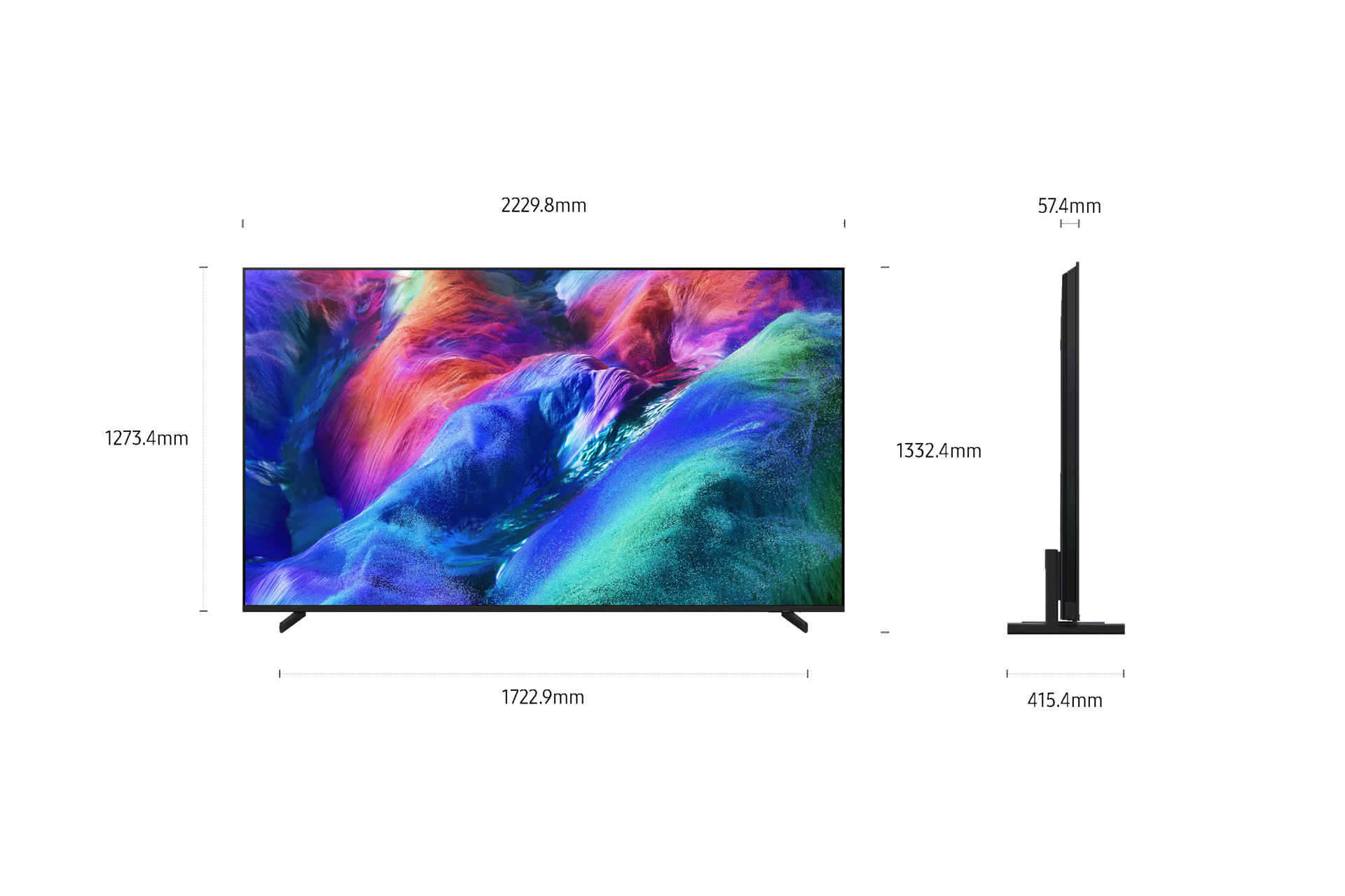 Micro RGB R85H deren Abmessungen eingeblendet sind. 