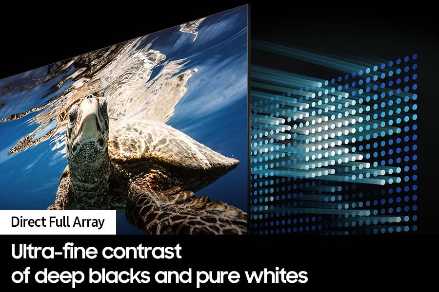 QLED TV Q80C with Direct Full Arrary is highlighted the picture contrast