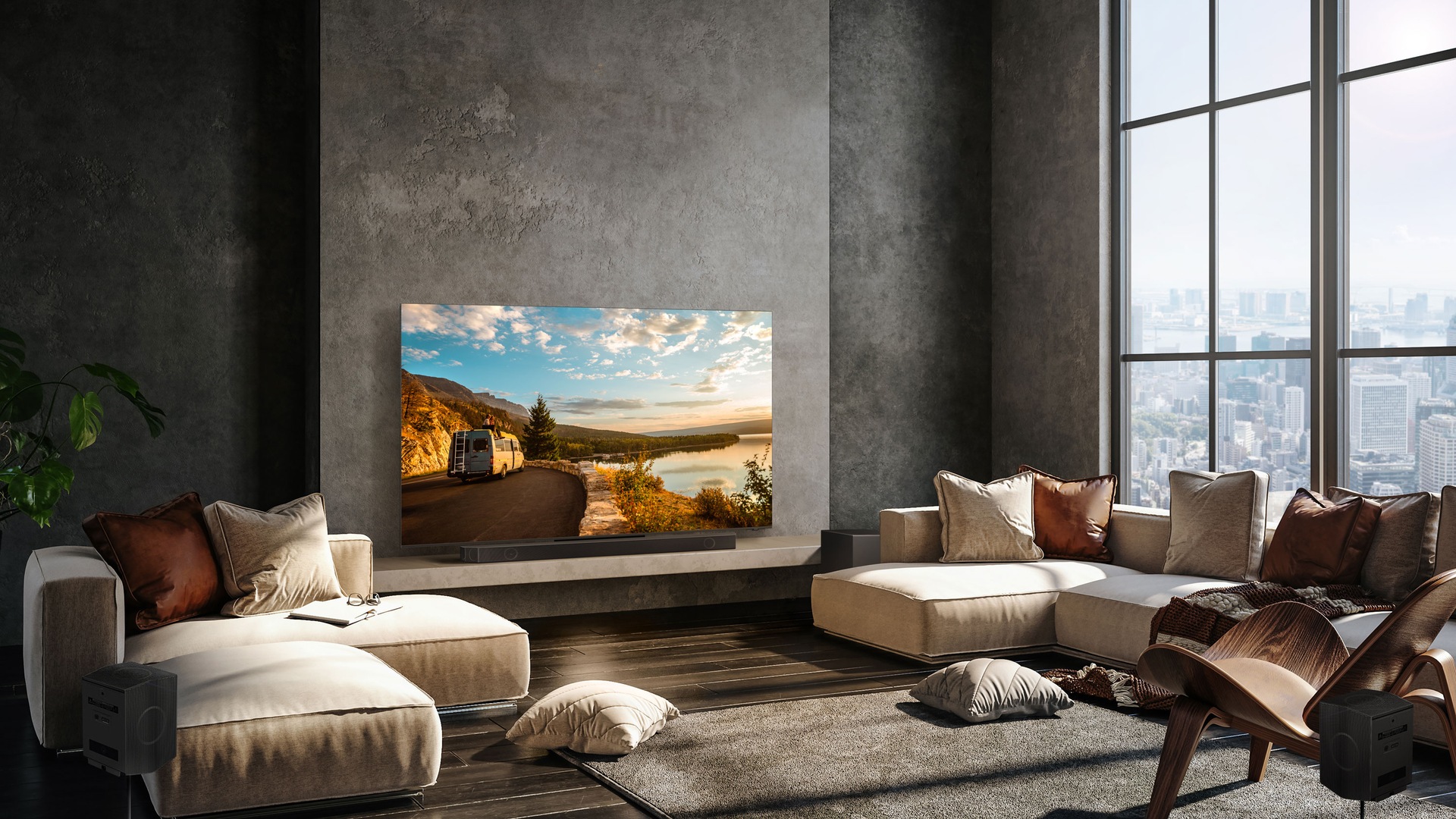 Lifestyle Image of Samsung Neo QLED TV mit Soundbar