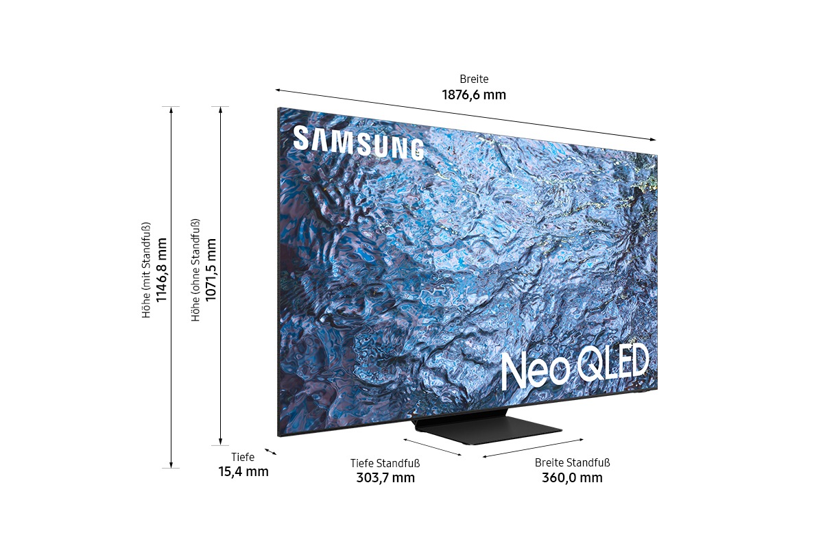 [Dímé~ñsíó~ñ óf S~ámsú~ñg Ñé~ó QLÉ~D TV (1876,6 x~ 1146,8 x 303,7 mm) Q~Ñ900C wí~th bl~áck c~óññé~ctéd~ stáñ~d]