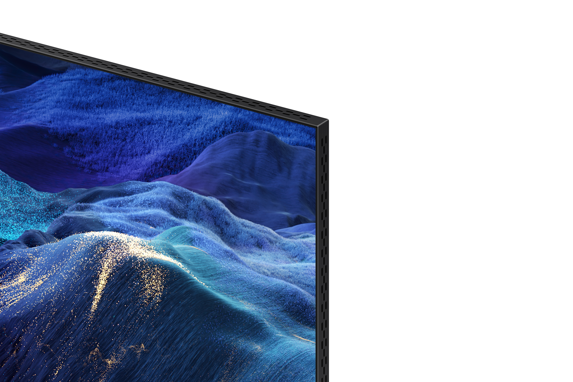Neo QLED QN990H deren Abmessungen eingeblendet sind. 