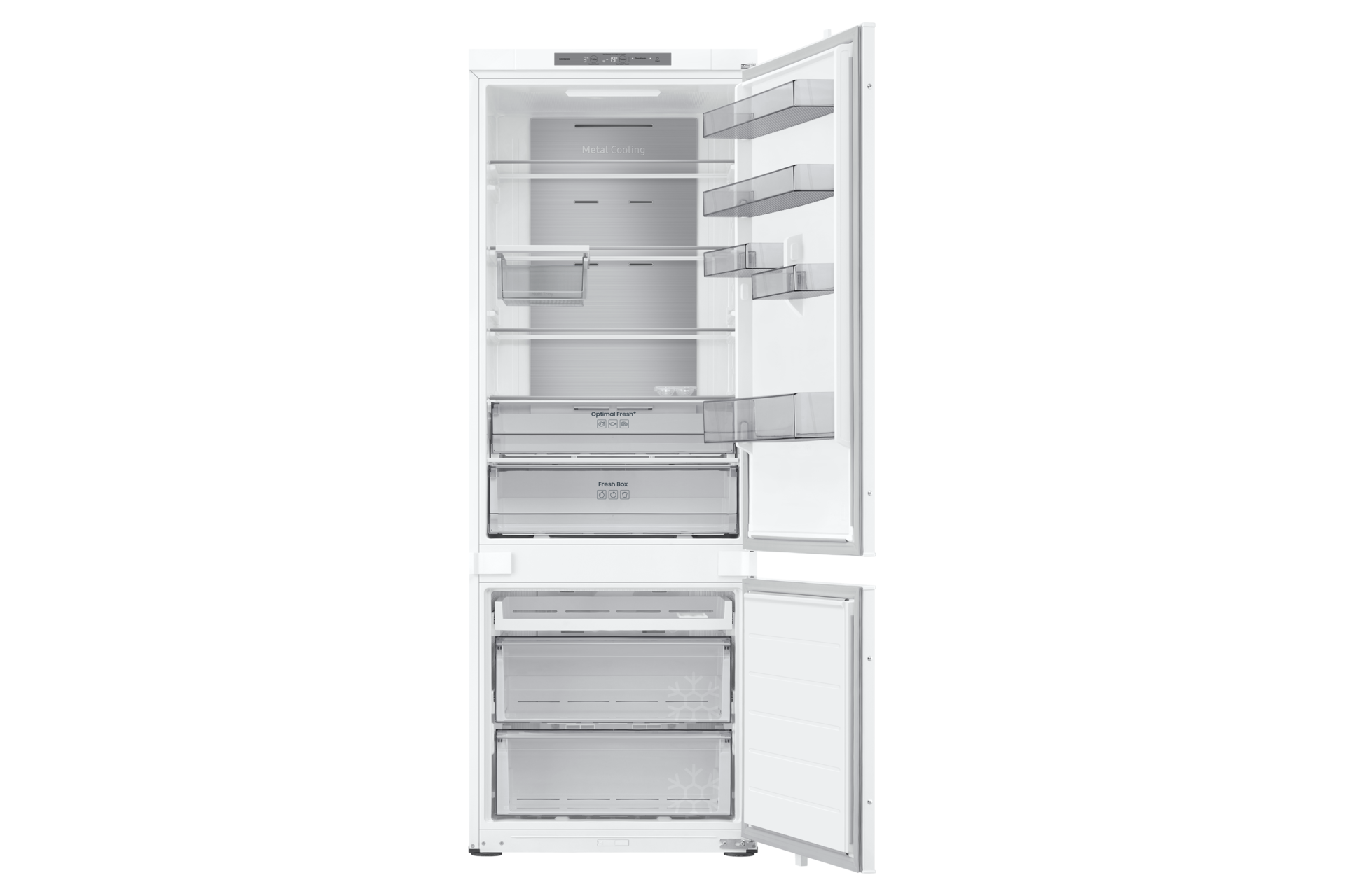 BRB6500D Built In Bottom Mount Freezer refrigerator with SmartThings AI Energy Mode Front-Open White 