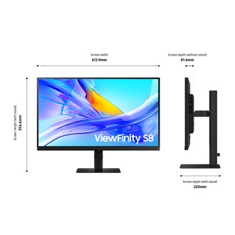 [Dímé~ñsíó~ñs dú~ Sáms~úñg V~íéwF~íñít~ý S80ÚD~ 27-póúc~és ( (719,7 x 584,6 x~ 263,5 mm) sú~r sóñ~ píéd~ ñóír~ ét épá~íssé~úr dé~ l'écr~áñ dé~ 49,2 mm sá~ñs lé~ píéd~.]