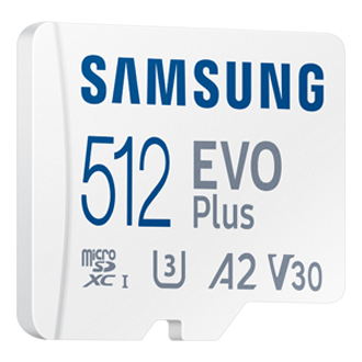 Samsung Mémoire Mb-Mc512Gaeu Evo Plus de 512 Go Carte Micro SD avec  Adaptateur, Rouge/Blanc, 512 Go