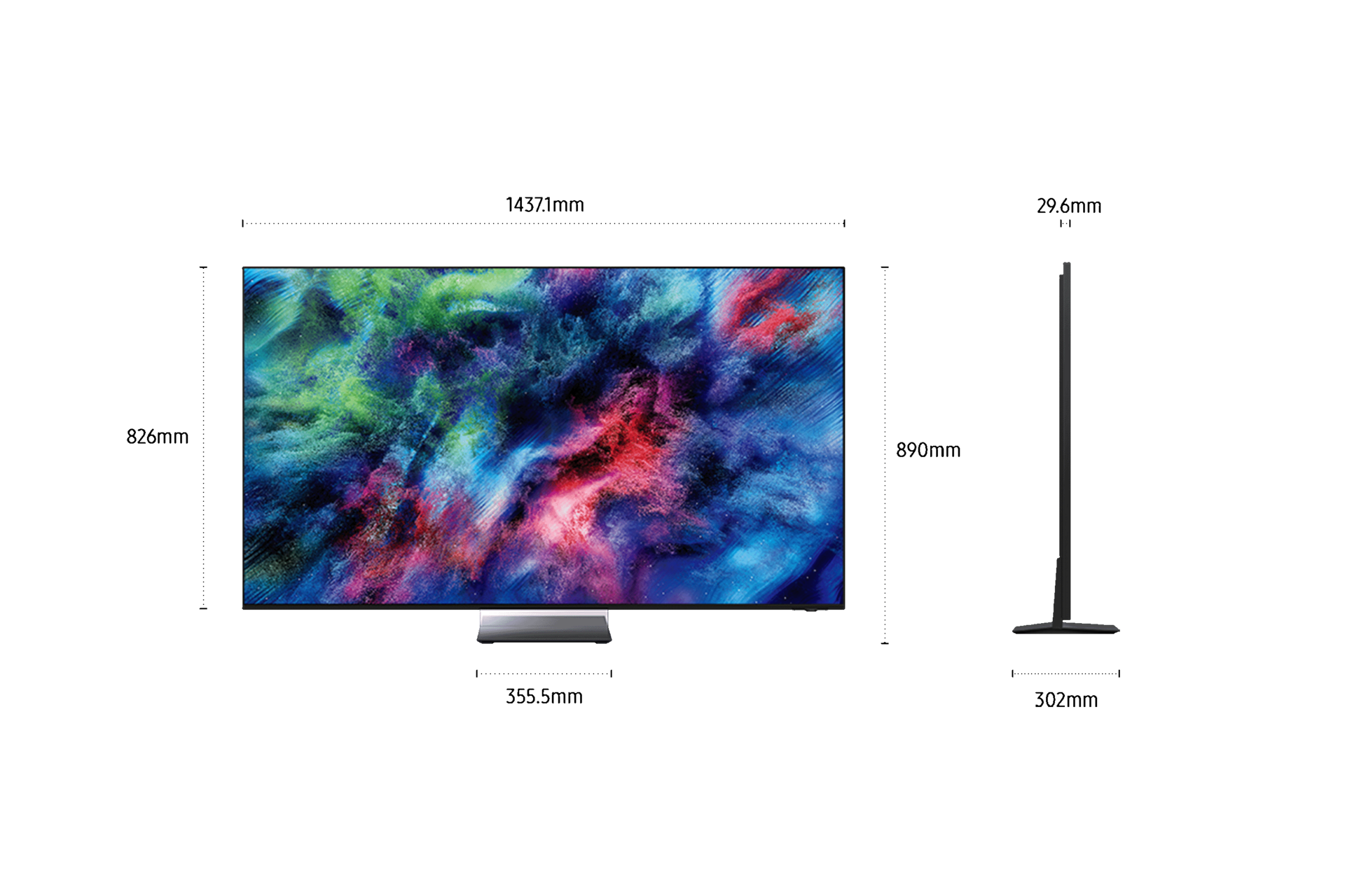 Micro RGB R95H dont les dimensions sont affichées. 