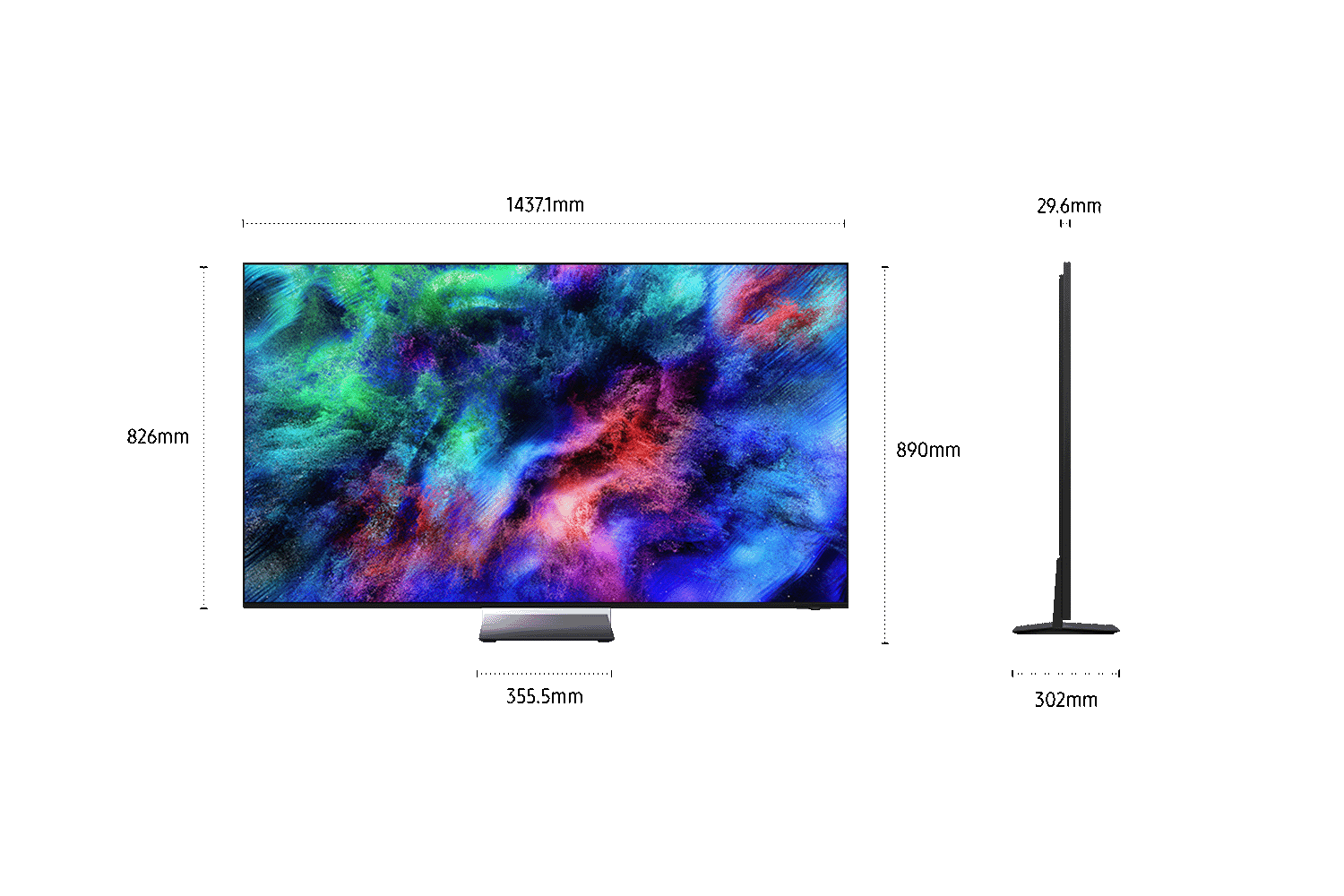 Micro RGB R95H dont les dimensions sont affichées. 