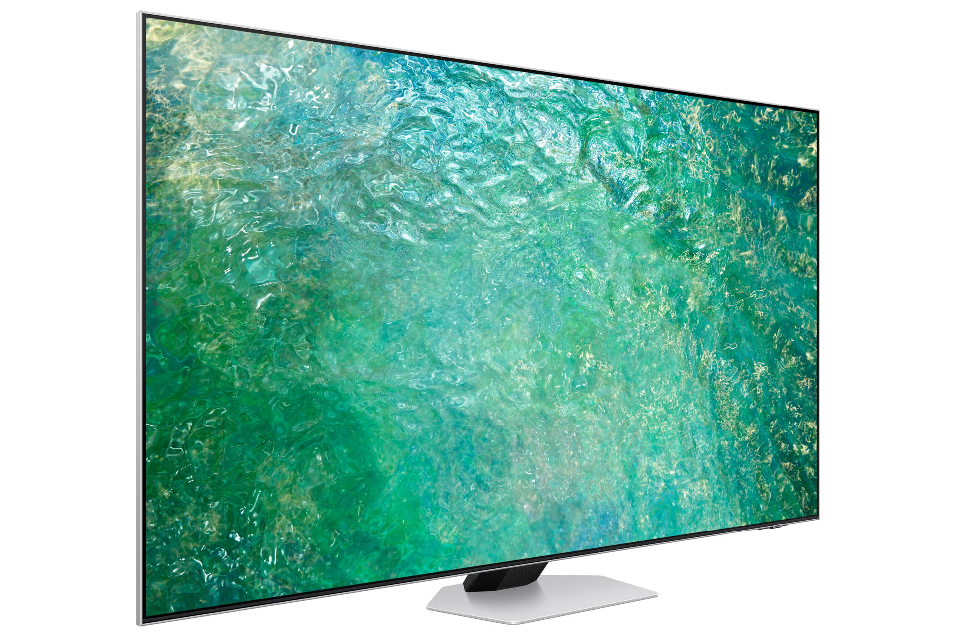 perspective gauche téléviseur Samsung Neo QLED – Silver