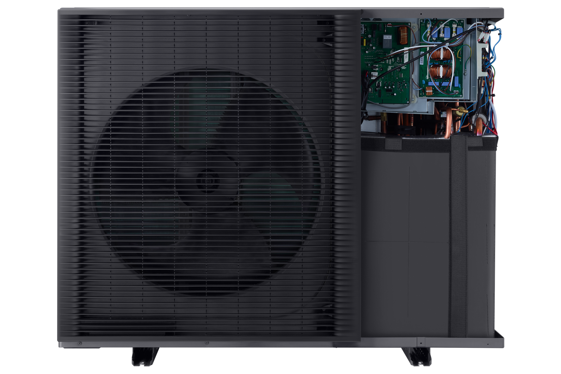 EHS Mono HT Quiet_AE140BXYDGG with Leaving Water Temperature of up to 70°C Front-Open Black 