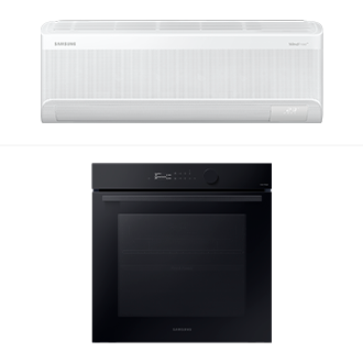 WindFree Inverter Split with Wi-Fi 12,000 BTU + Horno Electrico Series 5 Dual Cook y Air Fry con conexion Wi-Fi 76L color negro