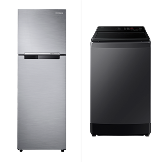 Lavadora Carga Superior 15 Kg con Eco Bubble™ 2026 Grafito + Top Mount Freezer de 255 L con All Around Cooling